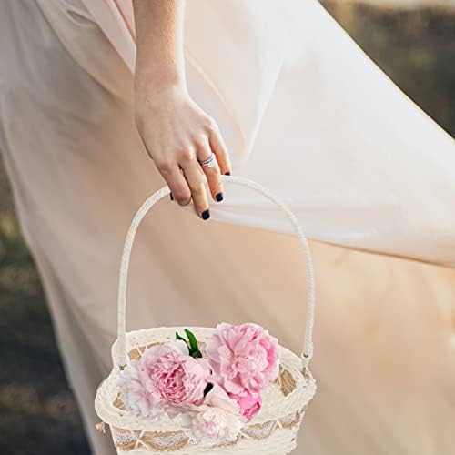 Nuobesty wedth cesto cesta de cesta de coração cesta cesta de cesto de flores cesto com cesta de flores