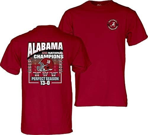Blue 84 Alabama Alabama Crimson Tide campeão nacional camiseta 2020-2021 Anexo branco