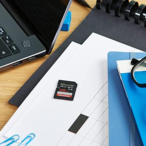 Sandisk 128 GB Securedigital Extreme Pro SDXC UHS -I CARD C10, U3, V30 170MB/S - pacote de 5 - com leitor de cartão de memória