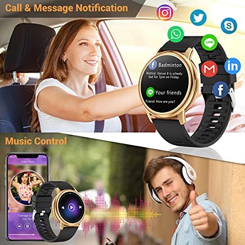 CANMIXS Smart Watch For Android Phone IOS, Rastreador de fitness Relógio digital com freqüência cardíaca