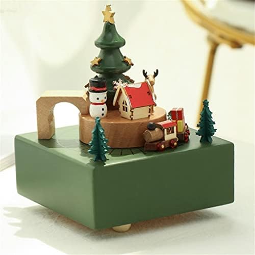 FBVCDX Wood Carousel Box Christmas Music Box Little Girl Birthday Gift Móveis para casa Caixa de