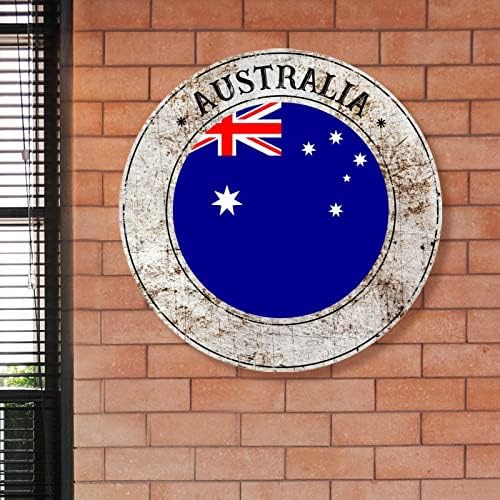 Madcolitote Australia Metal Sign Austrália Bandeira Bolsa de boas -vindas Porta de frente Country City Cidade