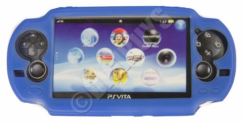 Capa de caixa de pele de silicone azul para o novo Sony PlayStation Vita PSV Console