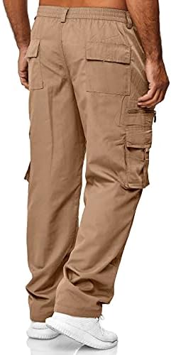 Calças de pernas retas Macacão de ginástica multi-bolso calças masculinas de calças masculinas