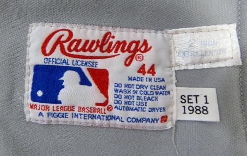 1988 California Angels Butch Wynegar 35 Game usou Grey Jersey USA Flag Rem 446 - Jerseys MLB usada