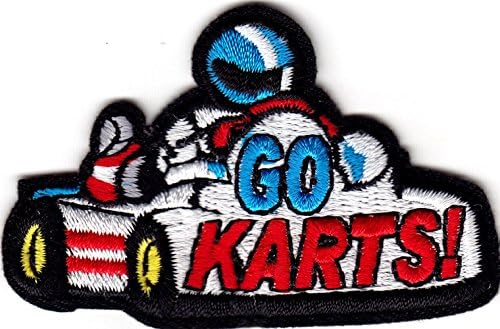 Vá Karts! - Ferro em patches /veículos bordados, esportes, jogos, diversão, corridas