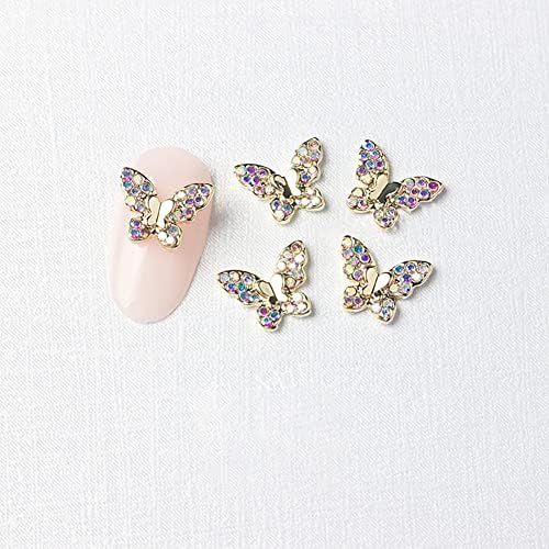 Uuyyeo 22 pcs 3d Butterfly Nail Charms Glitter Brenstones Rethsil Art Butterfly Nail Art Jewelry Gem Gem Faux