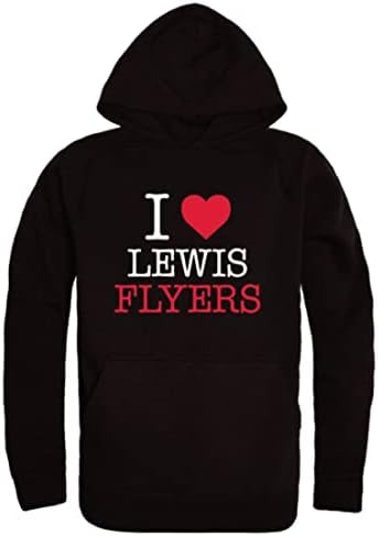 W Republic I Love LEWIS University Flyers Fleece Hoodie Sweworkshirts