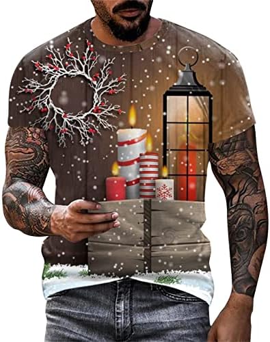 Xxbr camisetas masculinas de Natal Papai Noel Papai Noel Snowflake Soldier Soldado Tops de manga curta
