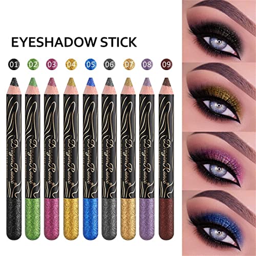 Lápis de olho de brilho de 6 cores Zitiany, bastão de sombra - sombra de brilho metálico e sombra