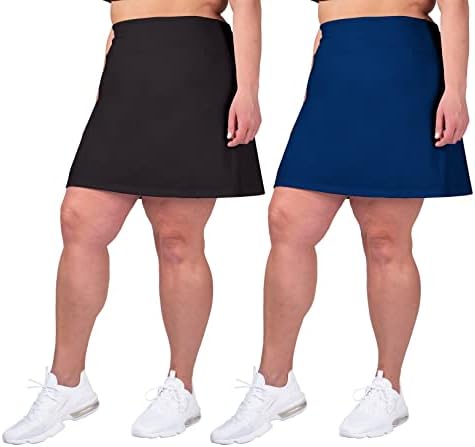 Inerzia 2 Pack Skorts Saias de tamanho grande para mulheres com cintura alta Skort Golf e saias de tênis para mulheres
