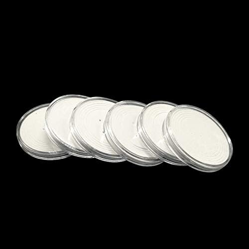 ANNCUS 200PCS Casos de armazenamento de moedas de plástico Cápsulas Cápsulas 70mm Caixa de exibição de recipiente grande e transparente com anel de almofada -