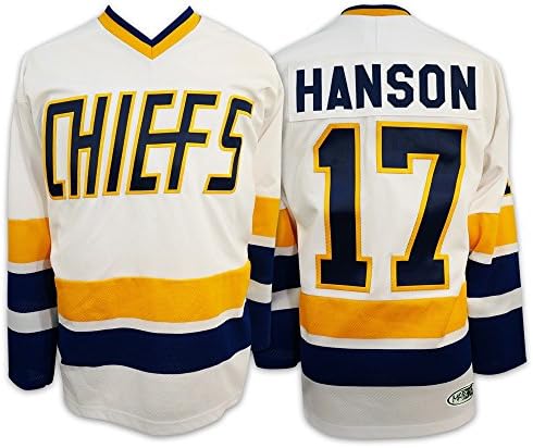 Mad Brothers #17 Hanson Charlestown Chiefs Slapshot Movie Licensed Hockey Jersey Made in Canada