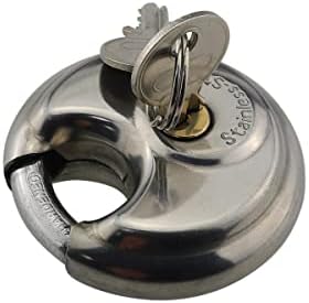 Disc Padlock ZCZQC 60mm Bloqueio de disco de aço inoxidável com chave para galpões, unidade de armazenamento,