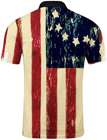 Camisas pólo patrióticas de Ubst para homens, 4 de julho de julho da bandeira americana Soldado de verão Soldier curto Tops de golfe casual Tops camisetas