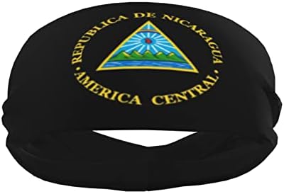 Nicarágua Nacional Emblem Sports Sweat Band Band para homens e mulheres - Para tênis, basquete, corrida, academia, malhando -se