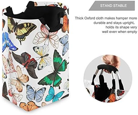 NOBRADED CLOURSO RAPELA COLENTAÇÃO Cesta de roupa dobrável cesto - borboletas para roupas de banheiro