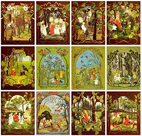 2023 Calendário de parede [12 páginas 8 x12] Pequenas Florestas Pessoas de Sibylle von olfers Ilustração