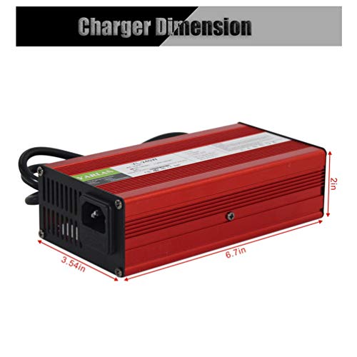 84V 3A Carregador de bateria de li-íon de 72V carregador inteligente usado para 20s 72V Bateria de íons de lítio de alta potência com ventilador de alumínio vermelho