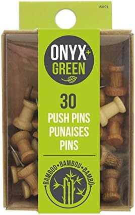 Onyx e Green 3902 Bamboo Push Pins, 30 CT
