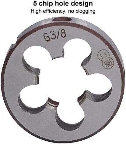 G3/8 Reparo de rosca Redonda de liga de aço de aço da ferramenta de rosqueamento de tubo cilíndrico com 5 orifícios de chip, pode ser usado para reparo de roscas masculinas