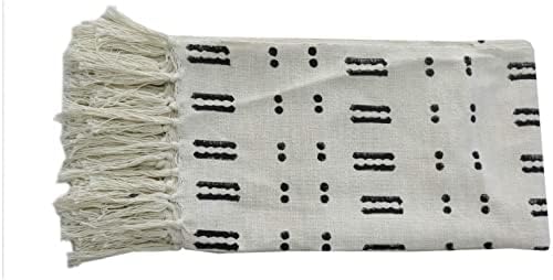 Indian Block Prind Panw Panwer Tassel Tassel Blanket Mão tecido impresso Afeganistão Bobetão Boho