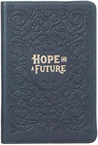 Esperança e um futuro-Jeremias 29:11 Bíblia Verso Marinha Full Grein Leather Journal Handy Size Notebook W/Ribbon
