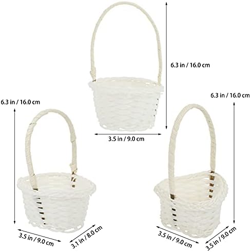 Decoração de casamento de cabilock cesto de cesta redonda mini -tecido cestas de vime cestas de chapas de lascas