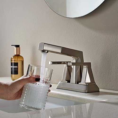 Alphaucet escovado níquel banheiro retirar torneira, torneira de vaidade moderna com torneira misturadora
