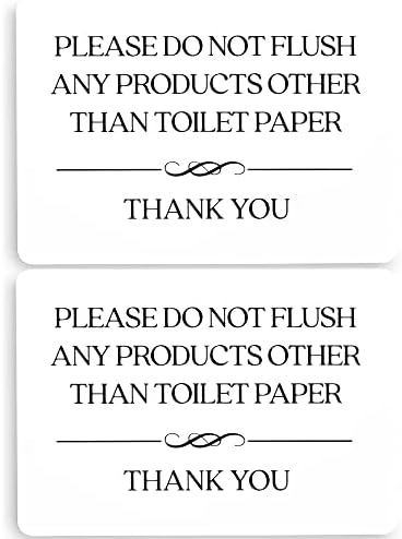 Não descarregue o sinal do banheiro de 2 pacote de papel higiênico apenas sinal - não descarregue o sinal - não descarregue o sinal de produtos femininos - sinal séptico - sinais de banheiro para negócios - Airbnb Essentials for Hosts - Airbnb Sinais