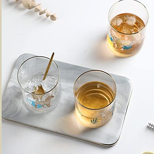 Animal Gold Rim Glass Cup Drinkware, copos sem chumbo para barras, cozinha, restaurantes e pubs, 13 onças