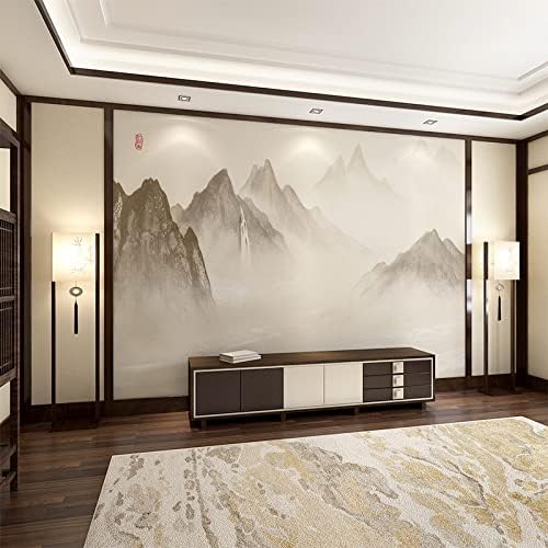 GTZXHNM Murais grandes para paredes - Paisagem de estilo chinês Decoração de imagem de parede 4D Cenário