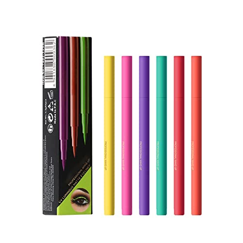 Delineador liso 6pcs Eyeliner líquido de cor à prova d'água delineador colorido colorido colorido lápis lot rosa