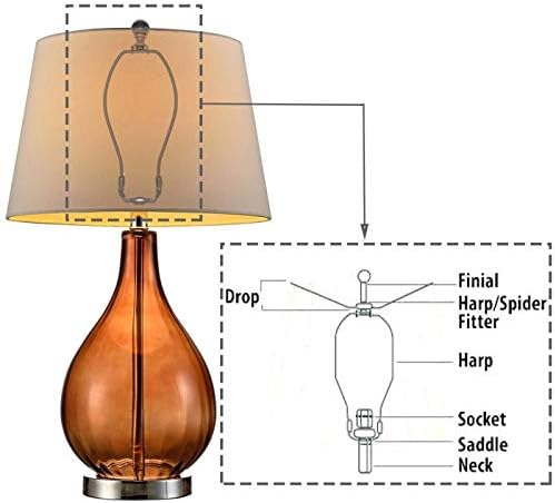 2 PCs Lamp Harpa Harpa Shade Harpa com base de sela leve e parafuso finial da lâmpada de lâmpada para mesa e lâmpadas de piso