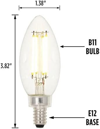 Iluminação de Westinghouse 5316800 4,5 Watt B11 Lâmpada LED de filamento transparente, Base Candelabra