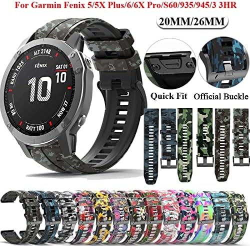BARRART SPORT SPORT Silicone Watch Band Wels para Garmin Fenix ​​7x 7 6x 6 Pro 5x 5 Plus 3 3HR Easy