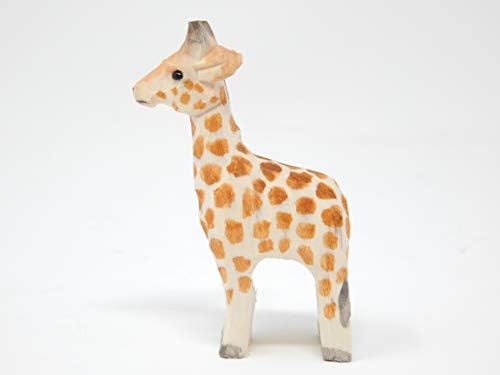Giraffe - Safari em miniatura zoológico artesanal artes de madeira esculpida estatueta de pequenos animais