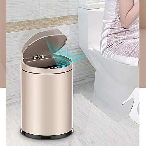 WPYYI Inteligente lixo lixo da sala de estar casa de estar de estar de cozinha banheiro automático lixo de indução pode lixo de aço inoxidável