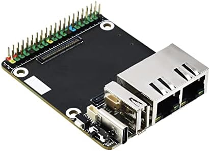 Mini quadro base de Ethernet Mini Gigabit Compatível com Raspberry Pi Módulo de computação 4 cm4/4 Lite, portas de Ethernet de Gigabit duplo, porta 1xusb 2.0, cabeçalho GPIO 1x40pin, 5V, Tipo-C Interface