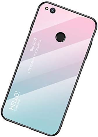 Lusheng Case for Huawei P8 Lite, Casca de capa de borda de vidro temperada com cor de vidro temperado de gradiente,