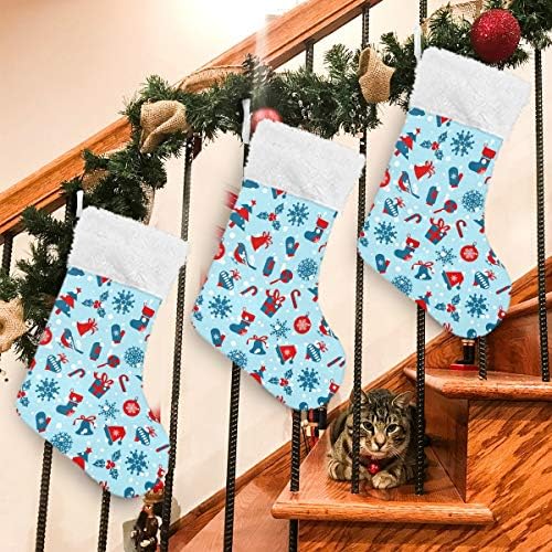 Meias de natal alaza natalflakes snowflakes clássicos personalizados grandes decorações de meia para