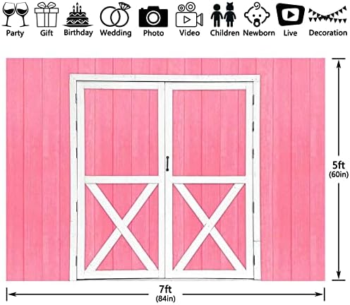 Zthmoe 7x5ft tecido rosa celeiro de madeira fotografia pano de fundo western fazenda backgirl backgry aniversário filhos retrato foto de tapeçaria adereços