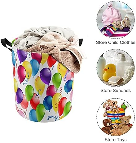 Balões coloridos redondo sacos de lavanderia cesto de armazenamento à prova d'água com alças e tampa de