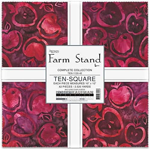 Lunn Studios Artisan Batiks Farm Stand Ten Square 42 quadrados de 10 polegadas Robert Kaufman Ten-1139-42