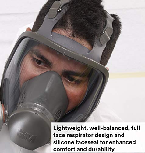 Kit de respirador de 3m, face completa 6800, reutilizável, médio, mais 4 filtros de partículas 2097, p100 para remediação de molde, poeira, chumbo, amianto