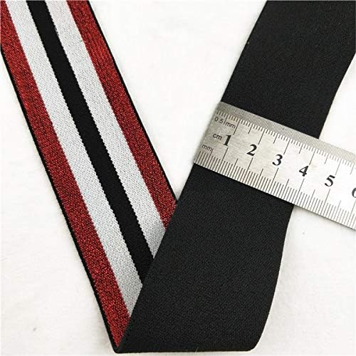 IRISGARDENN 40 mm de nylon colorido elástico elástico tiras listradas de ombro listrado para vestes de peças Costuras DIY Acessórios de roupas 1m - 4cm preto preto2