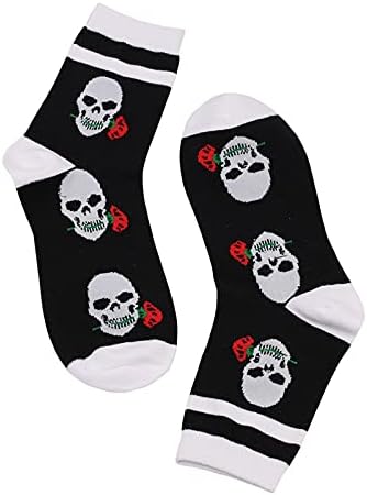 Meias de moda de Halloween Socks Rose Socks White High Meocks Mulheres