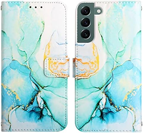 Oopkins para a caixa da carteira Samsung Galaxy S22, capa de couro de marmore PU com ranhuras de 3 cartas para