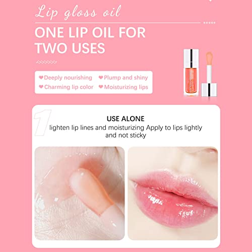 HJUYYYuah Hidratando Lip Blow Oil Plumping Lip Tint Transparent Lip Care Oil Nozy Big Brush Head Glitter Shine