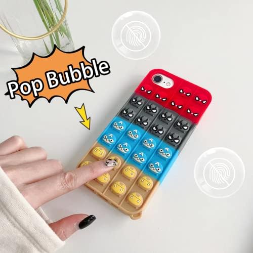 SkyInday Pop Bubble Wrap para iPhone 6/6s/7/8/se 2020 4,7 Caso para meninas garotos adolescentes, fidget de moda exclusiva legal engraçado